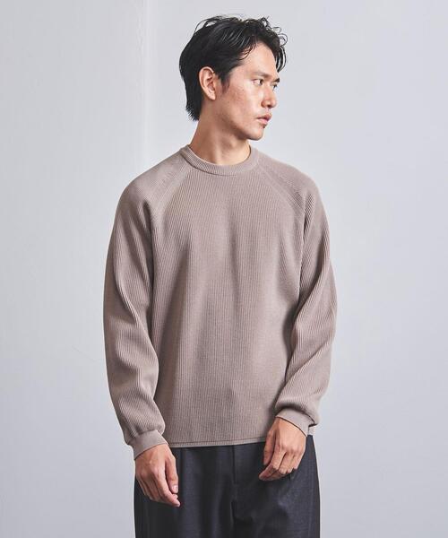 BATONER（バトナー）の「＜BATONER（バトナー）＞ ハイツイスト ウール クルーネック（ニット/セーター・メンズ・ネイビー/モカ・2/3/1）」の3枚目の写真