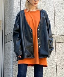 DANKE SCHON | DankeSchon/ダンケシェーン/エコレザーカーディガン/EcoLether Cardigan(カーディガン/ボレロ)