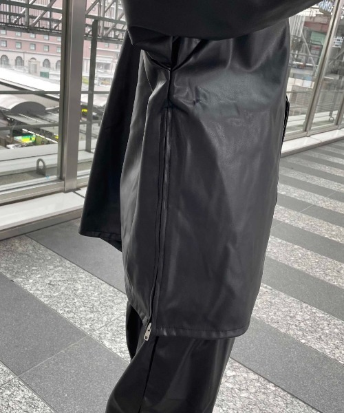 DANKE SCHON（ダンケシェーン）の「DankeSchon/ダンケシェーン/エコレザーカーディガン/EcoLether Cardigan（カーディガン/ボレロ・メンズ・ブラック・FREE）」の13枚目の写真