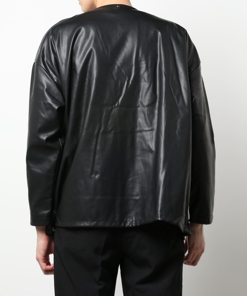 DANKE SCHON（ダンケシェーン）の「DankeSchon/ダンケシェーン/エコレザーカーディガン/EcoLether Cardigan（カーディガン/ボレロ・メンズ・ブラック・FREE）」の17枚目の写真