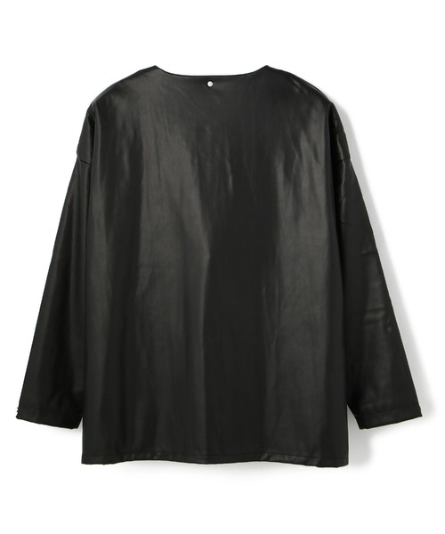 DANKE SCHON（ダンケシェーン）の「DankeSchon/ダンケシェーン/エコレザーカーディガン/EcoLether Cardigan（カーディガン/ボレロ・メンズ・ブラック・FREE）」の4枚目の写真