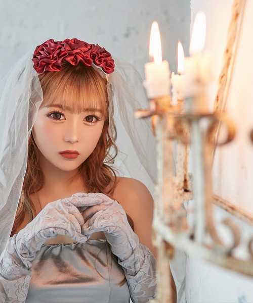 Tika（ティカ）の「コスプレ かわいい 花嫁 ゾンビ ベアトップ ワンピース 4点セット（コスチューム/パーティーグッズ・レディース・グレー・M）」の14枚目の写真