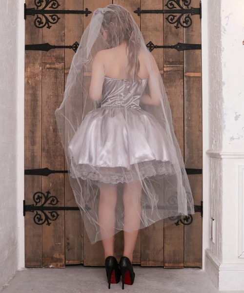 Tika（ティカ）の「コスプレ かわいい 花嫁 ゾンビ ベアトップ ワンピース 4点セット（コスチューム/パーティーグッズ・レディース・グレー・M）」の10枚目の写真