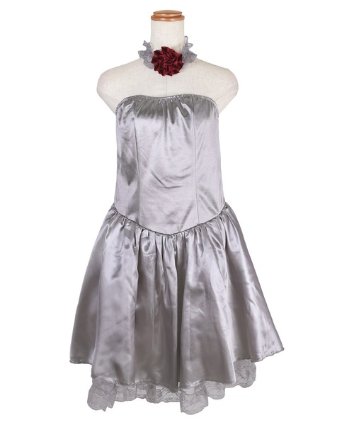 Tika（ティカ）の「コスプレ かわいい 花嫁 ゾンビ ベアトップ ワンピース 4点セット（コスチューム/パーティーグッズ・レディース・グレー・M）」の2枚目の写真