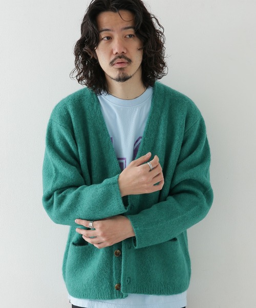 URBAN RESEARCH Sonny Label（アーバンリサーチサニーレーベル）の「モヘヤ混ニットカーディガン（カーディガン/ボレロ・メンズ・ブラック/ベージュ系その他/グリーン/マスタード・MEDIUM/LARGE）」の11枚目の写真