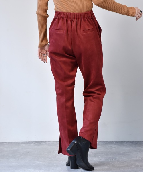 RETRO GIRL(レトロガール)の「スエードセミフレアパンツ(スラックス・レディース・ブラック/ブラウン/レッド/グリーン/アイボリー・FREE)」の14枚目の写真