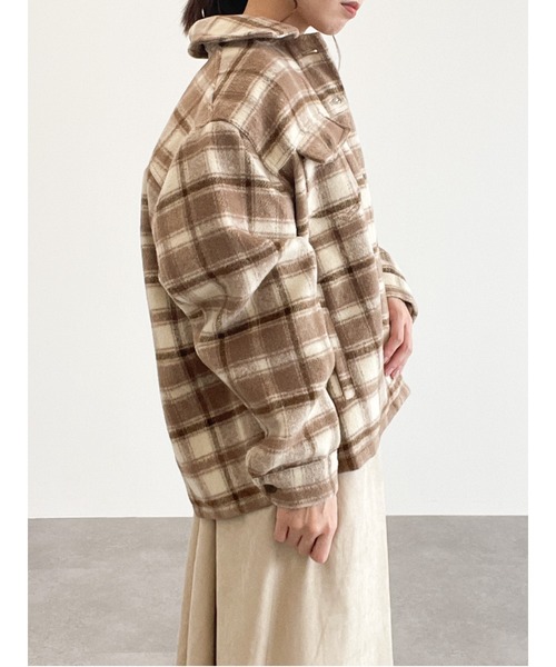 Areeam（アリーム）の「甘く溶け込むチェックジャケット（その他アウター・レディース・ブラウン・FREE）」の7枚目の写真