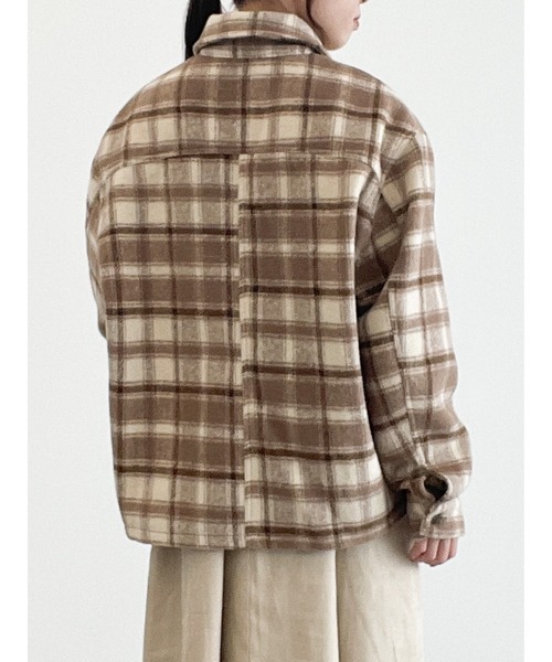 Areeam（アリーム）の「甘く溶け込むチェックジャケット（その他アウター・レディース・ブラウン・FREE）」の11枚目の写真