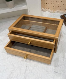 aimoha（アイモハ）の「【ナチュラルなお部屋になじむ☆】木製2段アクセサリー収納ボックス（収納グッズ）」