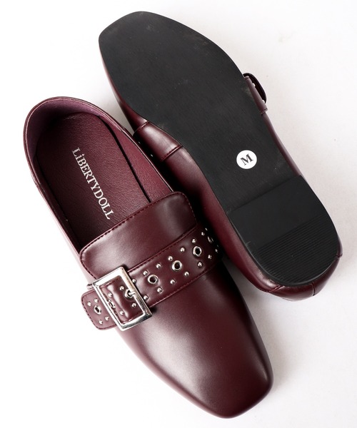 LibertyDoll（リバティードール）の「LibertyDoll スタッズベルトバブーシュシューズ（その他シューズ・レディース・ブラック/ワイン・M/LL/L/S）」の5枚目の写真
