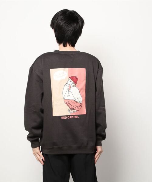 Red Cap Girl（レッドキャプガール）の「【a-r】〔Red Cap Girl /レッドキャップガール〕裏起毛 LAIDBACK サガラ刺繍 ビッグシルエットクルーネックスウェット（スウェット・メンズ・チャコールグレー/アッシュグレー/ブルー/グリーン/アイボリー/その他1/その他2/ホワイト/ブラック・MEDIUM/LARGE/X-LARGE）」の20枚目の写真