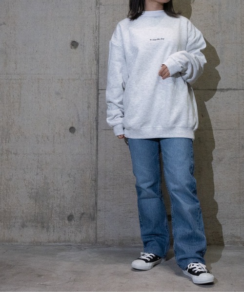 Red Cap Girl（レッドキャプガール）の「【a-r】〔Red Cap Girl /レッドキャップガール〕裏起毛 LAIDBACK サガラ刺繍 ビッグシルエットクルーネックスウェット（スウェット・メンズ・チャコールグレー/アッシュグレー/ブルー/グリーン/アイボリー/その他1/その他2/ホワイト/ブラック・MEDIUM/LARGE/X-LARGE）」の16枚目の写真