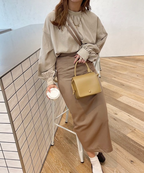 apres jour clair（アプレジュールクレア）の「【apres jour clair】ストラップ付ナロースカート（スカート・レディース・ベージュ/ダークブラウン/ブラック・X-LARGE/FREE）」の12枚目の写真