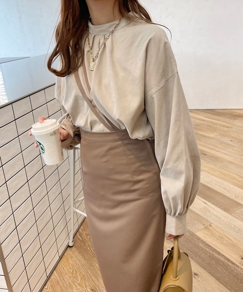 apres jour clair（アプレジュールクレア）の「【apres jour clair】ストラップ付ナロースカート（スカート・レディース・ベージュ/ダークブラウン/ブラック・X-LARGE/FREE）」の11枚目の写真