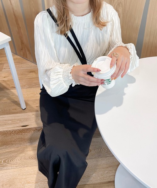 apres jour clair（アプレジュールクレア）の「【apres jour clair】ストラップ付ナロースカート（スカート・レディース・ベージュ/ダークブラウン/ブラック・X-LARGE/FREE）」の18枚目の写真