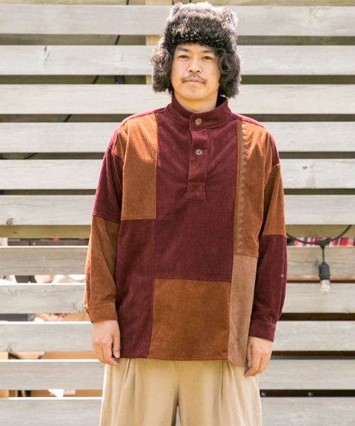 チャイハネ（チャイハネ）の「【チャイハネ】コーデュロイMEN'Sパッチワークトップス（その他トップス・メンズ・ベージュ/ブラウン/カーキ/ブルー/イエロー・FREE）」の2枚目の写真