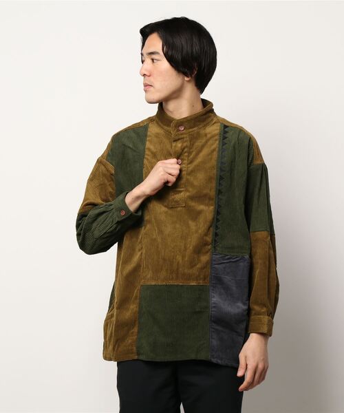 チャイハネ（チャイハネ）の「【チャイハネ】コーデュロイMEN'Sパッチワークトップス（その他トップス・メンズ・ベージュ/ブラウン/カーキ/ブルー/イエロー・FREE）」の8枚目の写真
