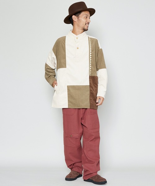 チャイハネ（チャイハネ）の「【チャイハネ】コーデュロイMEN'Sパッチワークトップス（その他トップス・メンズ・ベージュ/ブラウン/カーキ/ブルー/イエロー・FREE）」の9枚目の写真