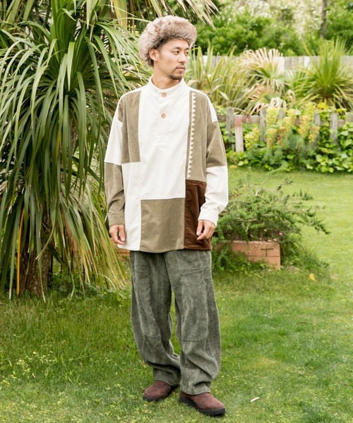 チャイハネ（チャイハネ）の「【チャイハネ】コーデュロイMEN'Sパッチワークトップス（その他トップス・メンズ・ベージュ/ブラウン/カーキ/ブルー/イエロー・FREE）」の15枚目の写真