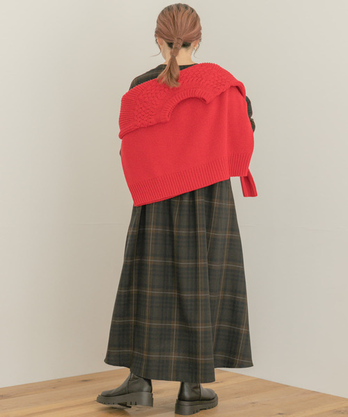 ITEMS URBANRESEARCH(アイテムズ アーバンリサーチ)の「チェックシャツワンピース(シャツワンピース・レディース・ブラウン/チャコールグレー・FREE)」の6枚目の写真