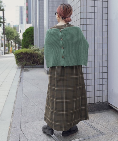 ITEMS URBANRESEARCH(アイテムズ アーバンリサーチ)の「チェックシャツワンピース(シャツワンピース・レディース・ブラウン/チャコールグレー・FREE)」の9枚目の写真