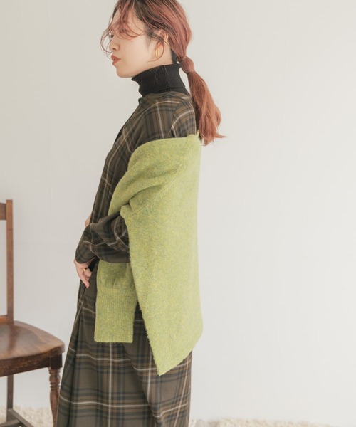 ITEMS URBANRESEARCH(アイテムズ アーバンリサーチ)の「チェックシャツワンピース(シャツワンピース・レディース・ブラウン/チャコールグレー・FREE)」の11枚目の写真