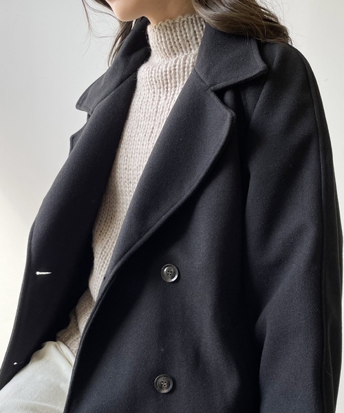 LIAN（リアン）の「フェイクメルトントレンチコート（トレンチコート・レディース・ブラック/グリーン/モカ/アイボリー・FREE）」の13枚目の写真