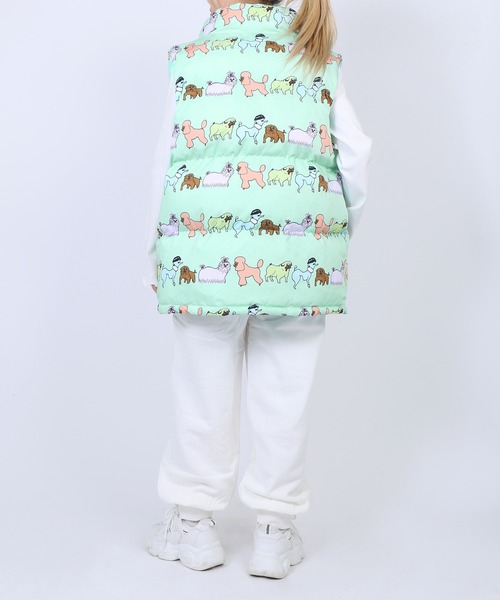 PUNYUS（プニュズ）の「FUGUドッグエコダウンベスト（ダウンベスト・レディース・ブラック/グリーン/ライトパープル・2/4/3/1）」の12枚目の写真