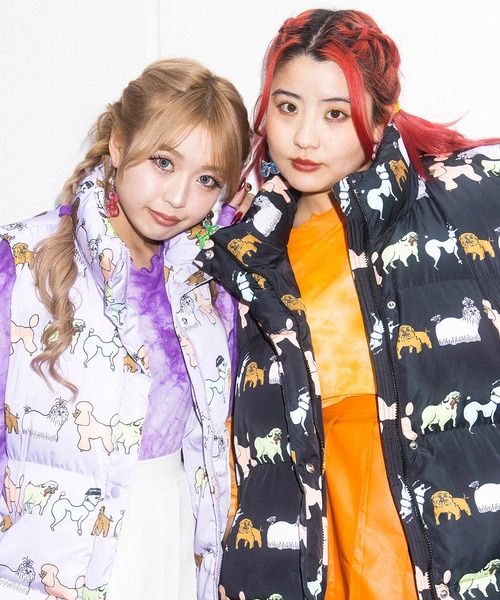 PUNYUS（プニュズ）の「FUGUドッグエコダウンベスト（ダウンベスト・レディース・ブラック/グリーン/ライトパープル・2/4/3/1）」の9枚目の写真