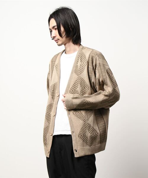 ＪＵＧＬＡＮＳ（ユグランス）の「Revo.　総柄ジャガード編みカーディガン(ネイティブ)（カーディガン/ボレロ・メンズ・ブラック/ベージュ・M/L）」の11枚目の写真