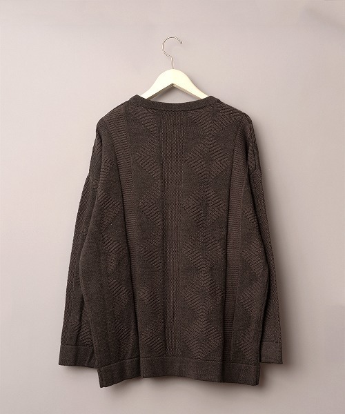 ＪＵＧＬＡＮＳ（ユグランス）の「Revo.　総柄ジャガード編みカーディガン(ネイティブ)（カーディガン/ボレロ・メンズ・ブラック/ベージュ・M/L）」の9枚目の写真