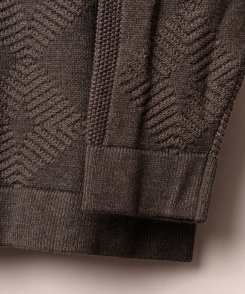 ＪＵＧＬＡＮＳ（ユグランス）の「Revo.　総柄ジャガード編みカーディガン(ネイティブ)（カーディガン/ボレロ・メンズ・ブラック/ベージュ・M/L）」の5枚目の写真