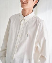 coen | ”ワンポイント刺繍シリーズ”働く人刺繍チノボタンダウンビッグシャツ(シャツ/ブラウス)