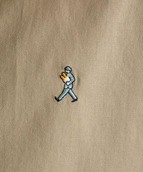 coen（コーエン）の「”ワンポイント刺繍シリーズ”働く人刺繍チノボタンダウンビッグシャツ（シャツ/ブラウス・メンズ・ネイビー/ベージュ/オフホワイト・SMALL/MEDIUM/LARGE/X-LARGE）」の19枚目の写真