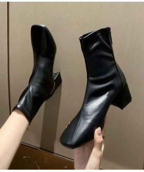 SETUP7（セットアップセブン）の「【SETUP7】スクエアトゥショートブーツ KNF（ブーツ・レディース・ブラック/ベージュ/アイボリー・38/36/37）」の9枚目の写真