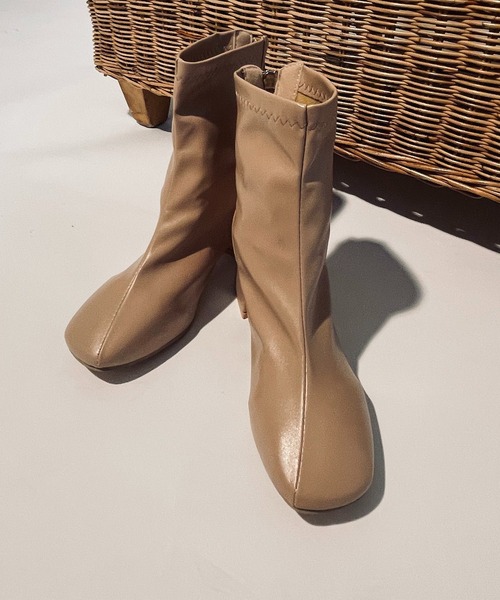 SETUP7（セットアップセブン）の「【SETUP7】スクエアトゥショートブーツ KNF（ブーツ・レディース・ブラック/ベージュ/アイボリー・38/36/37）」の16枚目の写真