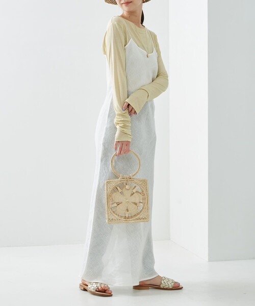 Firsthand（ファーストハンド）の「Baserange/ベースレンジ DYDINE DRESS / リネンキャミソールワンピース（ワンピース・レディース・ホワイト・XS）」の6枚目の写真