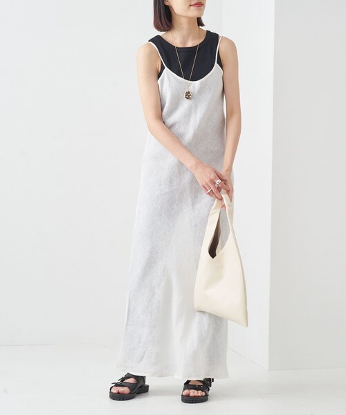 Firsthand（ファーストハンド）の「Baserange/ベースレンジ DYDINE DRESS / リネンキャミソールワンピース（ワンピース・レディース・ホワイト・XS）」の11枚目の写真