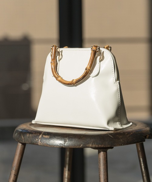 Andemiu（アンデミュウ）の「バンブーハンドルバッグ264188（ショルダーバッグ・レディース・ブルー系その他/グレー系その他/ベージュ・FREE）」の4枚目の写真