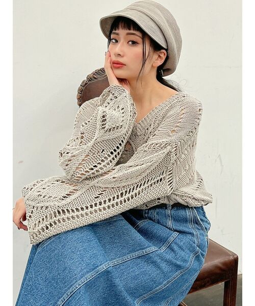 GYDA（ジェイダ）の「2WAYブリーチニットトップス（ニット/セーター