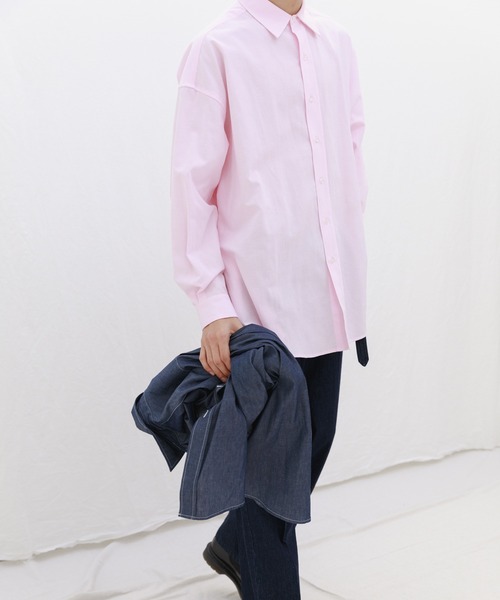 WHIMSIC（ウィムジック）の「【WHIMSIC】オーバーサイズレギュラーカラーシャツ（シャツ/ブラウス・レディース・パープル/グレー/ピンク/イエロー/ブルー/ミント・FREE）」の16枚目の写真