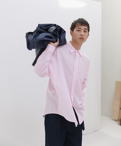 WHIMSIC（ウィムジック）の「【WHIMSIC】オーバーサイズレギュラーカラーシャツ（シャツ/ブラウス・レディース・パープル/グレー/ピンク/イエロー/ブルー/ミント・FREE）」の15枚目の写真