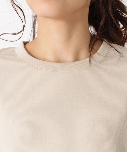 NAVY（ネイビー）の「ポンチ素材 異素材ドッキングプルオーバー（スウェット・レディース・ブラック/ベージュ/グレー・フリー）」の16枚目の写真