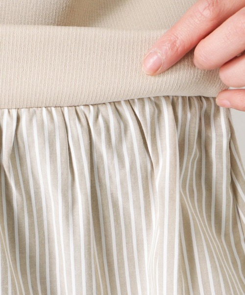 NAVY（ネイビー）の「ポンチ素材 異素材ドッキングプルオーバー（スウェット・レディース・ブラック/ベージュ/グレー・フリー）」の17枚目の写真