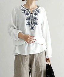 刺繍チュニックトップス