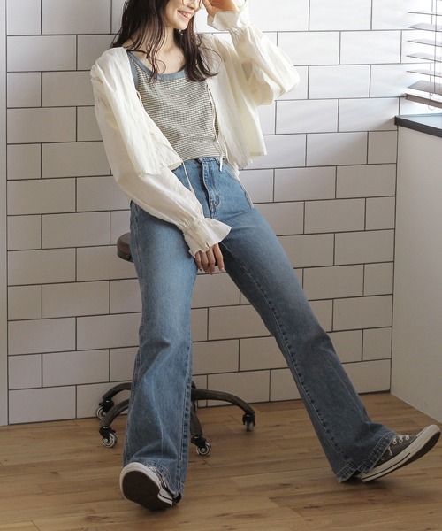 Crisp(クリスプ)の「ギャザーショートブラウス(シャツ/ブラウス・レディース・ホワイト/ブラック・FREE)」の9枚目の写真