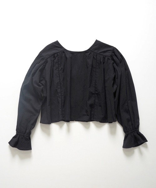 Crisp(クリスプ)の「ギャザーショートブラウス(シャツ/ブラウス・レディース・ホワイト/ブラック・FREE)」の18枚目の写真