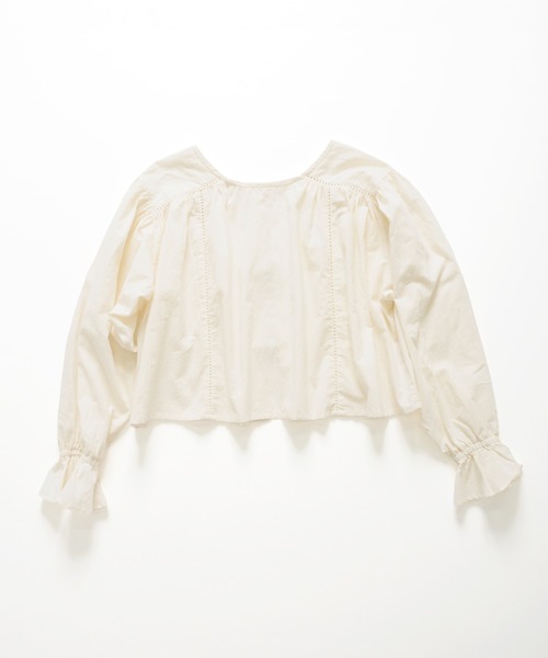 Crisp(クリスプ)の「ギャザーショートブラウス(シャツ/ブラウス・レディース・ホワイト/ブラック・FREE)」の19枚目の写真