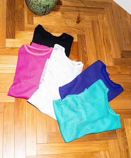 PUNYUS(プニュズ)の「メッシュトップス(Tシャツ/カットソー・レディース・ホワイト/ブラック/パープル/ピンク/グリーン・1/2/4/3)」の19枚目の写真