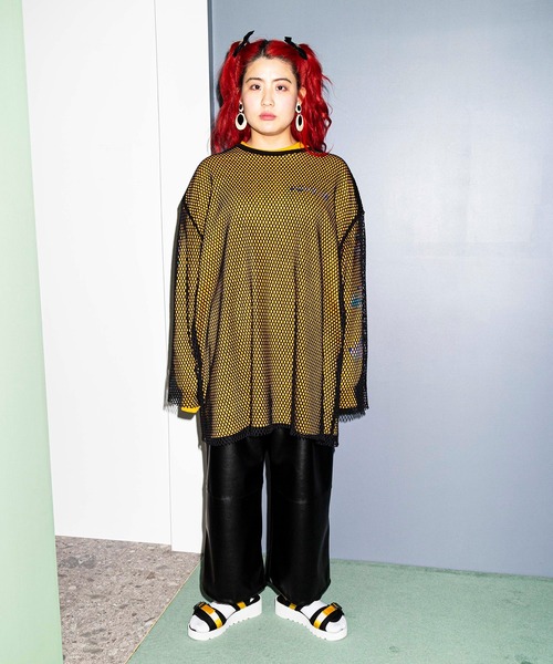 PUNYUS(プニュズ)の「メッシュトップス(Tシャツ/カットソー・レディース・ホワイト/ブラック/パープル/ピンク/グリーン・1/2/4/3)」の16枚目の写真